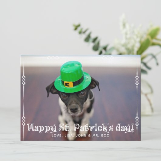 St Patrick's Day Foto Card Karte (Stehend Vorderseite)