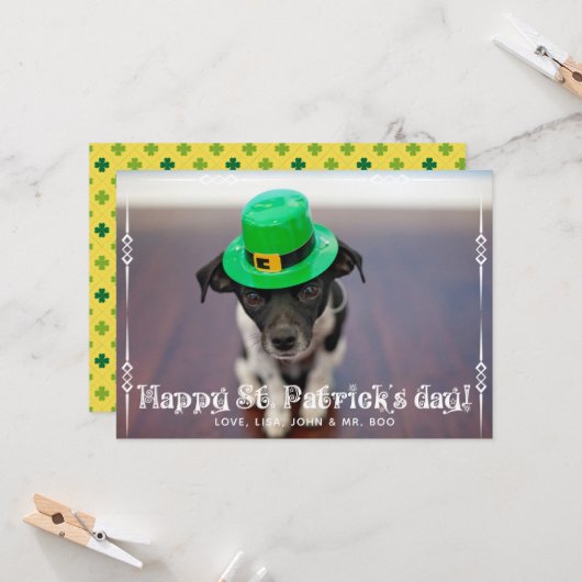 St Patrick's Day Foto Card Karte (Vorderseite/Rückseite Beispiel)