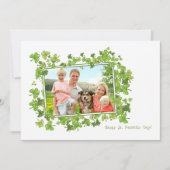 St. Patrick's Day Foto Card, Kleeblatt Frame Karte (Vorderseite)