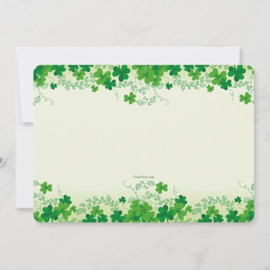 St. Patrick's Day Foto Einladung (Rückseite)