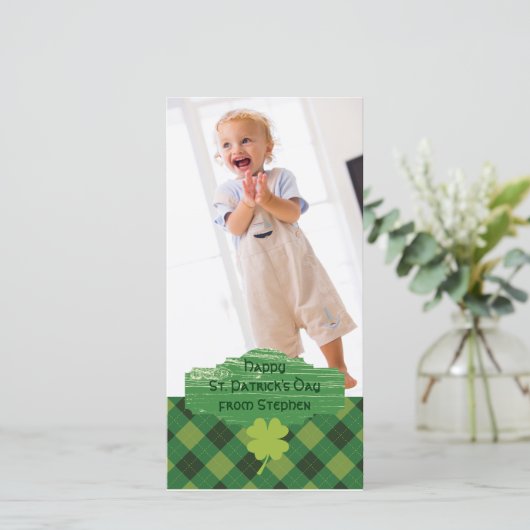 St. Patrick's Day Foto Grußkarte (Stehend Vorderseite)