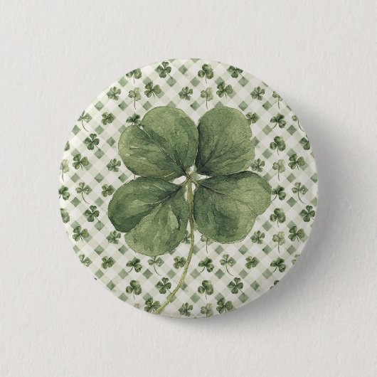  St Patrick's Day Four Leaf Clover  Button (Vorderseite)