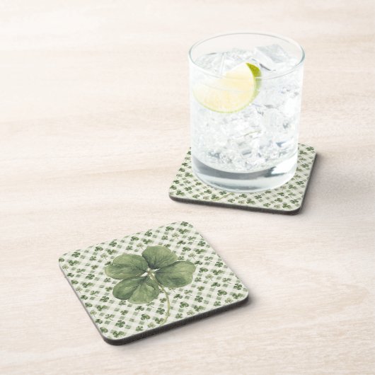  St Patrick's Day Four Leaf Clover  Getränkeuntersetzer (Rechte Seite)