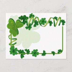 St. Patrick's Day Four Leaf Clover Lucky Shamrocks Postkarte