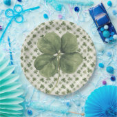 St Patrick's Day Four Leaf Clover Pappteller (Party)