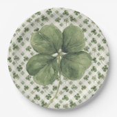St Patrick's Day Four Leaf Clover Pappteller (Vorderseite)
