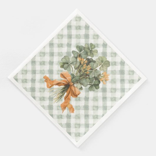 St Patrick's Day Four Leaf Clover Serviette (Ecke)