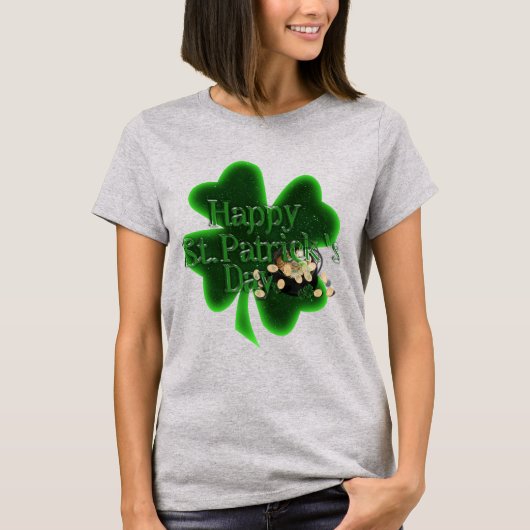 St. Patrick's Day Four Leaf Clover T-Shirt (Vorderseite)