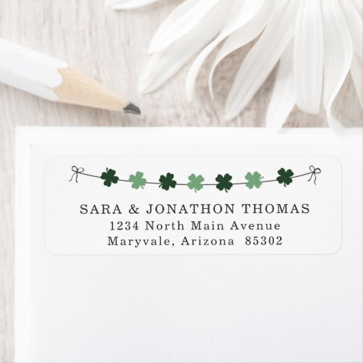 St Patricks Day Four Leaf Clovers Rücksendeadresse (Insitu)