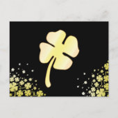 St. Patrick's Day Four Leaf Gold Clover Postkarte (Vorderseite)