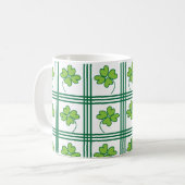 St Patricks Day Four Leaf Lucky Clover Pattern Kaffeetasse (Vorderseite Links)