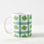 St Patricks Day Four Leaf Lucky Clover Pattern Kaffeetasse (Links)