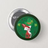 St. Patrick's Day Fox Button (Vorne & Hinten)
