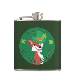 St. Patrick's Day Fox Flachmann