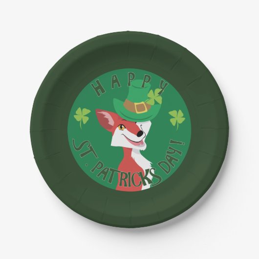 St. Patrick's Day Fox Pappteller (Vorderseite)