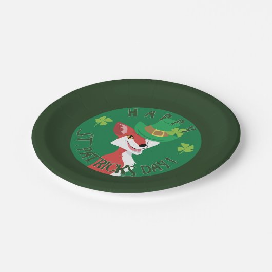 St. Patrick's Day Fox Pappteller (Schrägansicht)