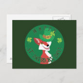 St. Patrick's Day Fox Postkarte (Vorne/Hinten)