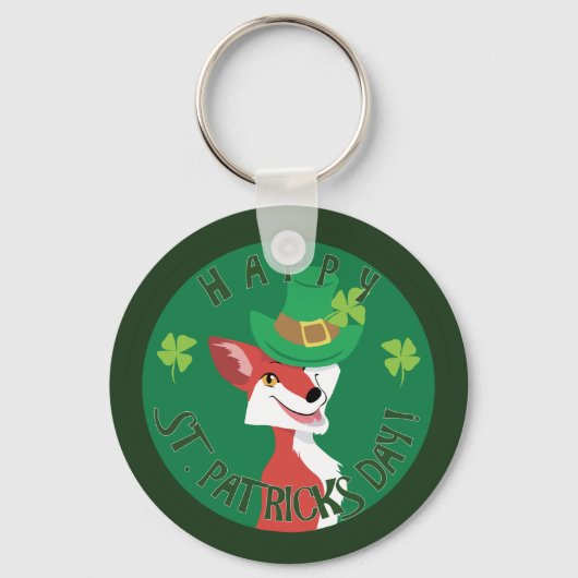 St. Patrick's Day Fox Schlüsselanhänger (Vorderseite)