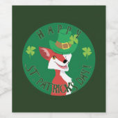 St. Patrick's Day Fox Weinetikett (Einzelnes Label)