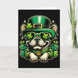 St Patricks Day Französische Bulldogge Kleeblatt L Karte