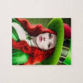 St. Patricks Day Frau in grüner Spitzmütze Puzzle (Horizontal)