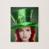 St. Patricks Day Frau in Tophat Puzzle (Vertikal)