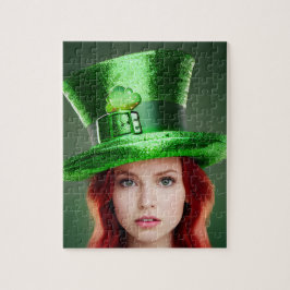 St. Patricks Day Frau in Tophat Puzzle