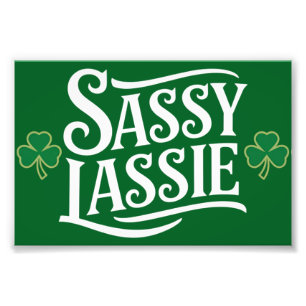 St Patricks Day Freche Göre Lustiges Irisches Mädc Fotodruck