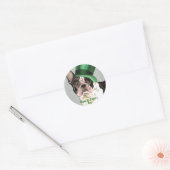 St. Patrick's Day French Bulldog Classic Round Sti Runder Aufkleber (Umschlag)