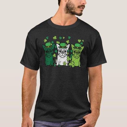 St Patricks Day French Bulldogs Dog Frenchie Men W T-Shirt (Vorderseite)