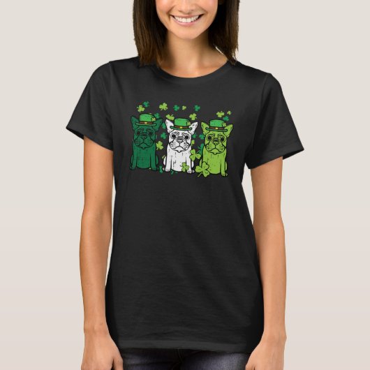 St Patricks Day French Bulldogs Dog Frenchie Men W T-Shirt (Vorderseite)