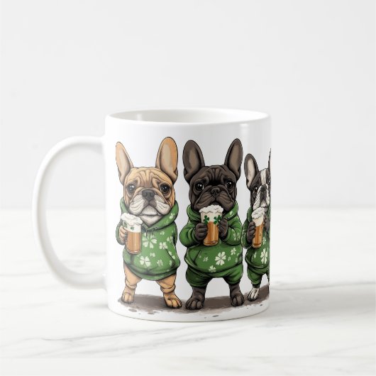 St. Patrick's Day French Bulldogs Kaffeetasse (Links)