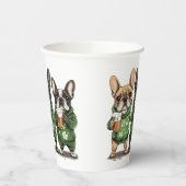 St. Patrick's Day French Bulldogs Pappbecher (Links)