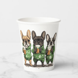 St. Patrick's Day French Bulldogs Pappbecher