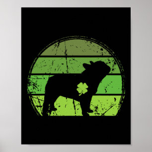 St Patricks Day Frenchie Hundeliebhaber St Patrick Poster