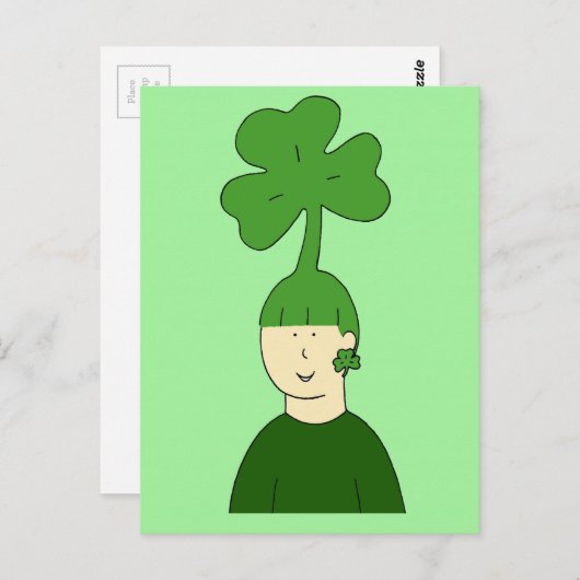 St Patrick's Day Friseur Kleeblatt Hair Postkarte (Vorne/Hinten)