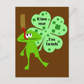 St. Patrick's Day Frog Postcard Postkarte