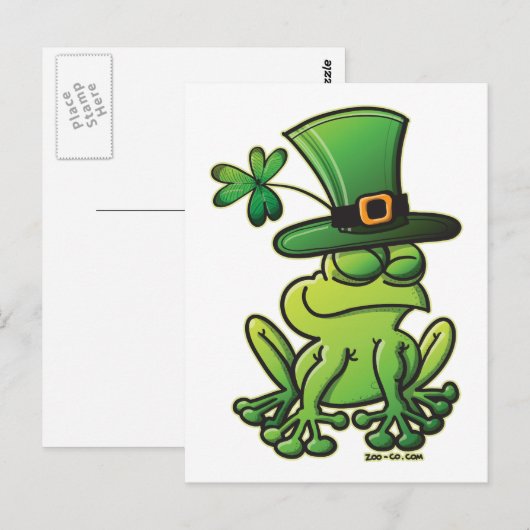 St. Patrick's Day Frog Postkarte (Vorne/Hinten)