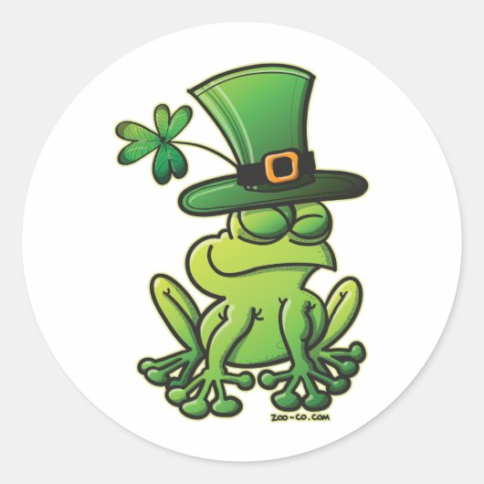 St. Patrick's Day Frog Runder Aufkleber (Vorderseite)