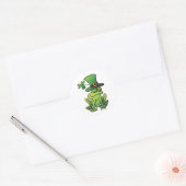 St. Patrick's Day Frog Runder Aufkleber (Umschlag)