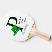 St. Patrick's Day Fun 3-farbiges Monogramm Tischtennis Schläger (Seitenansicht)