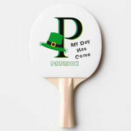 St. Patrick's Day Fun 3-farbiges Monogramm Tischtennis Schläger