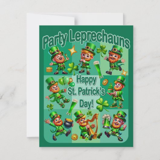 St. Patrick's Day Fun Adorable "Party Leprechauns" (Vorderseite)