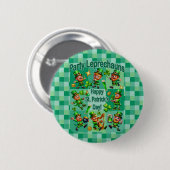 St. Patrick's Day Fun Adorable "Party Leprechauns" Button (Vorne & Hinten)
