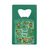 St. Patrick's Day Fun Adorable "Party Leprechauns" Geldbeutel Flaschenöffner (Rückseite)