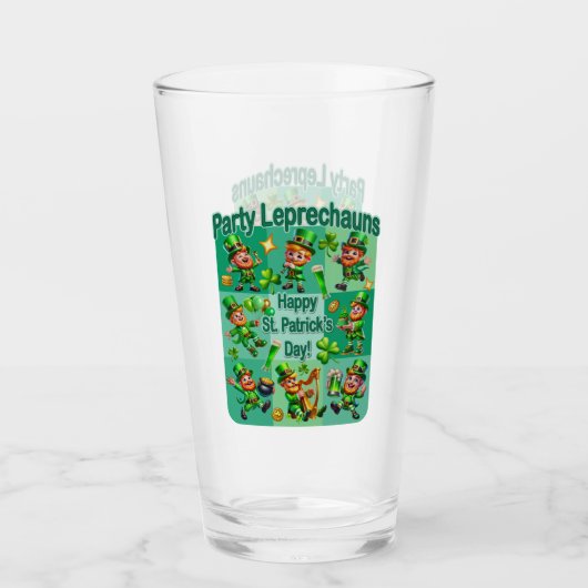 St. Patrick's Day Fun Adorable "Party Leprechauns" Glas (Vorderseite)