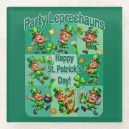 St. Patrick's Day Fun Adorable "Party Leprechauns" Glasuntersetzer