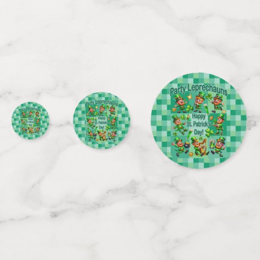 St. Patrick's Day Fun Adorable "Party Leprechauns" Konfetti (Rückseiten)