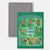 St. Patrick's Day Fun Adorable "Party Leprechauns" Magnet (Vorderseite/Rückseite)