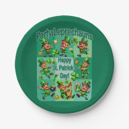 St. Patrick's Day Fun Adorable "Party Leprechauns" Pappteller